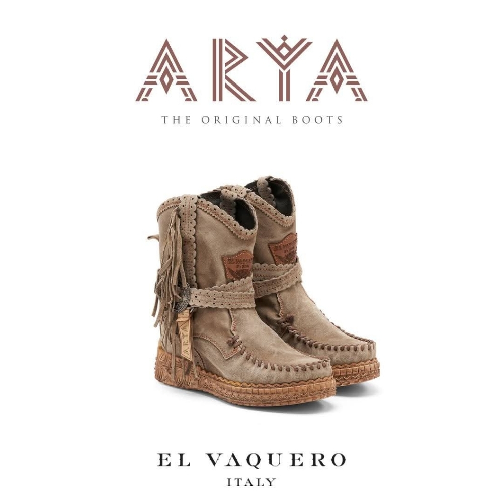 EL VAQUERO Arya Silverstone Corda Wedge Moccasin Boots Handcrafted  Italy 40 eu